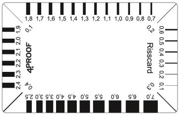 Risscard / Risslineal mit mm Skala